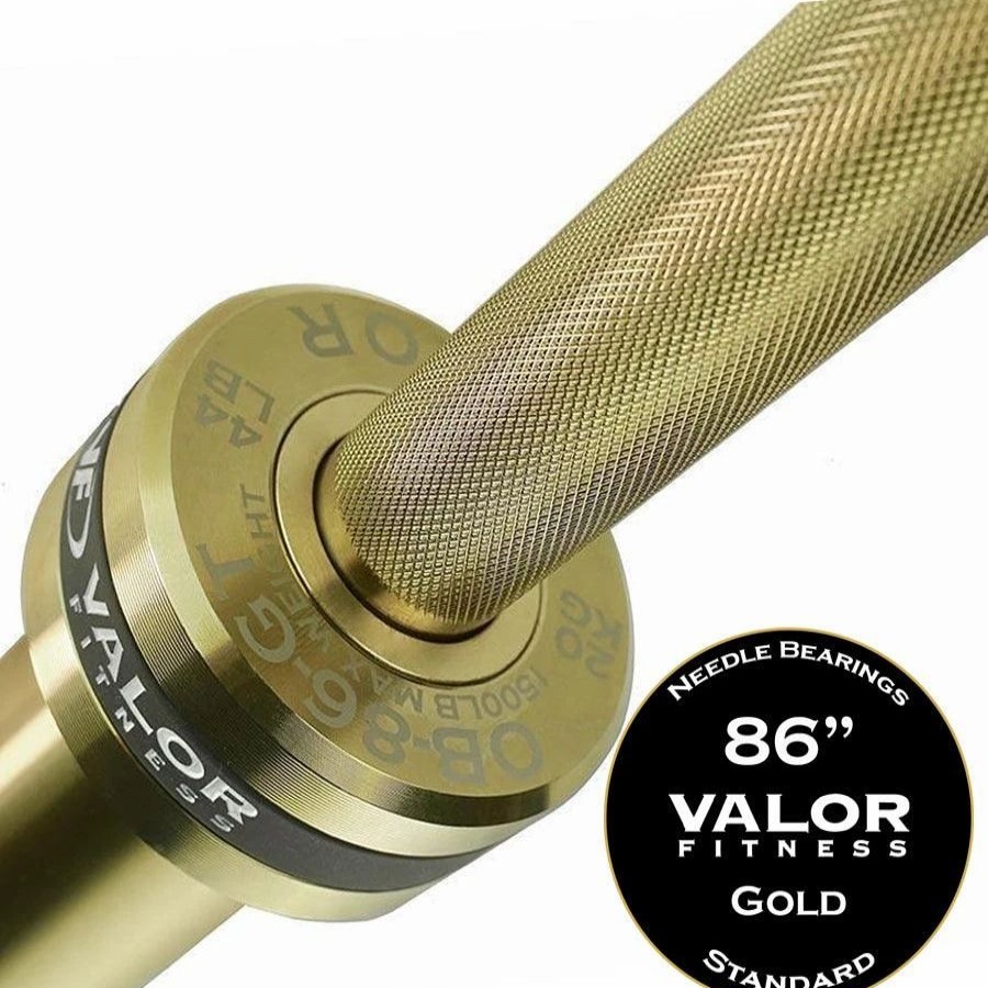 Strength * | Valor Fitness Ob-86-Gt, Men'S Gold Titanium Needle Bearing Barbell