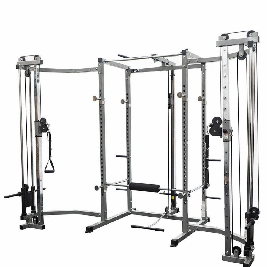 Racks / Rigs * | Valor Fitness Bd-7Bcc, Power Rack With Lat Pull & Cable Crossover Attachments