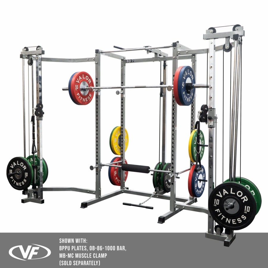 Racks / Rigs * | Valor Fitness Bd-7Bcc, Power Rack With Lat Pull & Cable Crossover Attachments