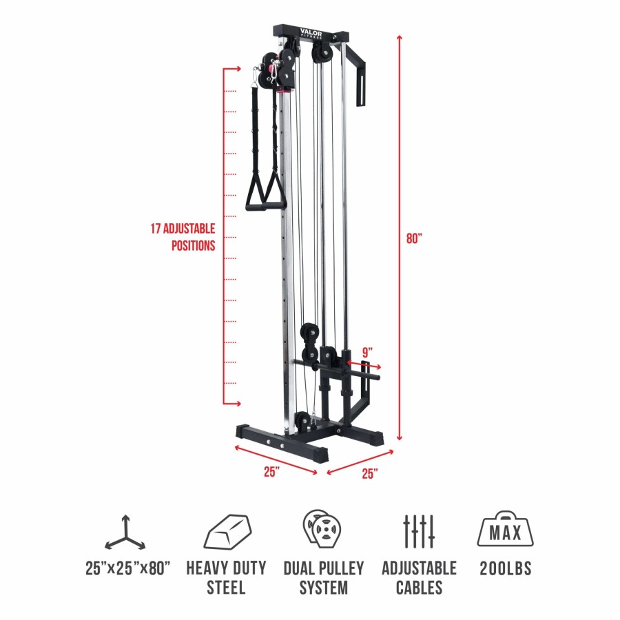 Strength * | Valor Fitness Bd-62Attb, Wall Mount Cable Station W/ Attachment Bundle