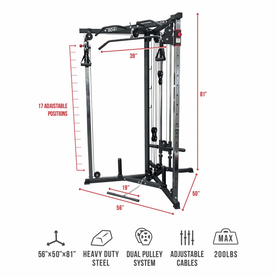 Strength * | Valor Fitness Bd-61Attb, Cable Crossover Machine W/ Attachment Bundle