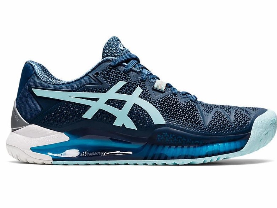 Shoes * | Asics Gel Resolution 8 Wide Indigo/Blue Women'S Shoe