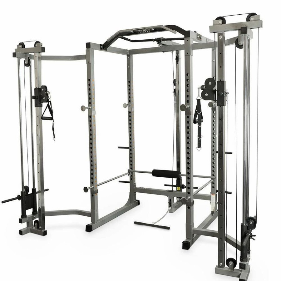 Racks / Rigs * | Valor Fitness Bd-11Bccl, Power Rack With Lat Pull & Cable Crossover Attachments