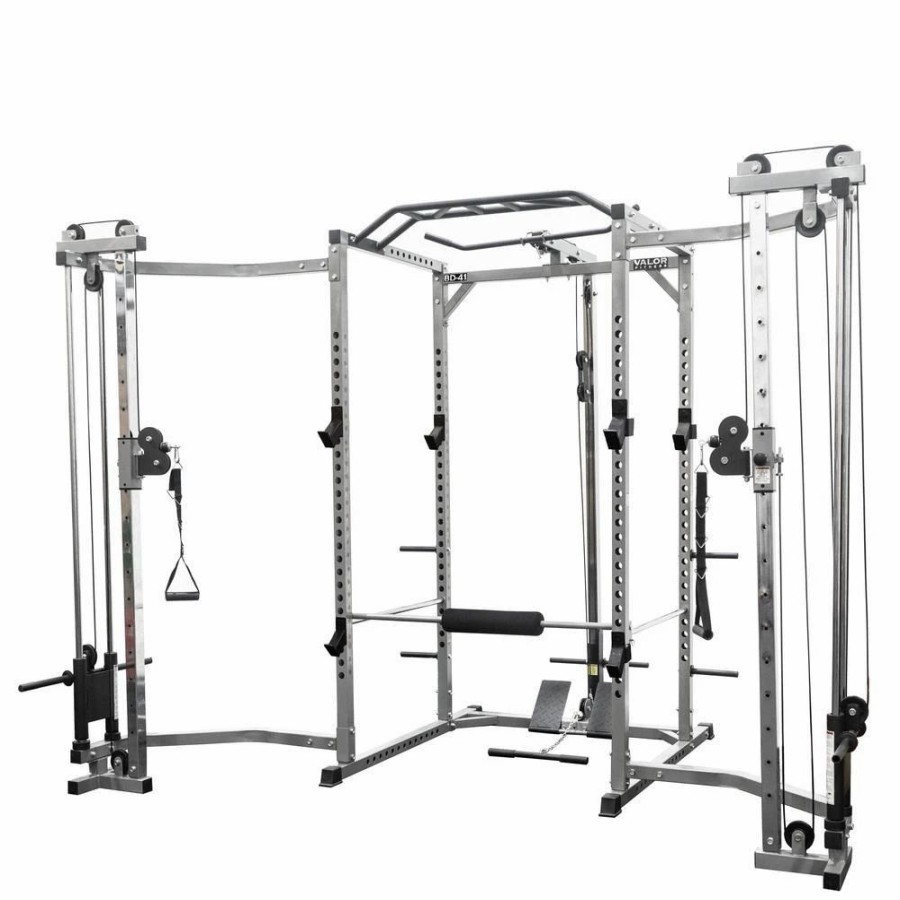 Racks / Rigs * | Valor Fitness Bd-41Bccl, Power Rack W/ Lat Pull & Cable Crossover Attachments