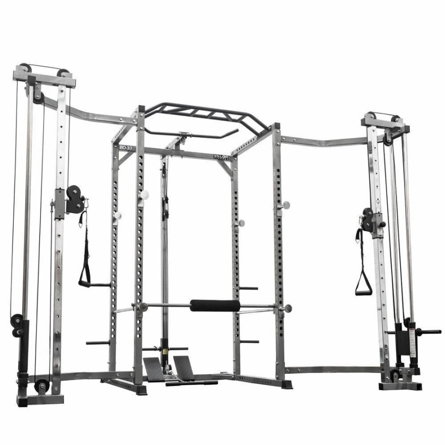 Racks / Rigs * | Valor Fitness Bd-33Bccl, Power Rack W/ Lat Pull & Cable Crossover Attachments