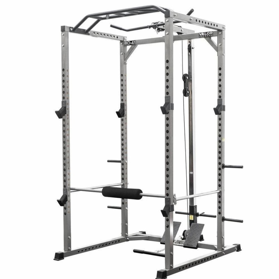 Racks / Rigs * | Valor Fitness Bd-41Bl, Power Rack W/ Lat Pull Attachment