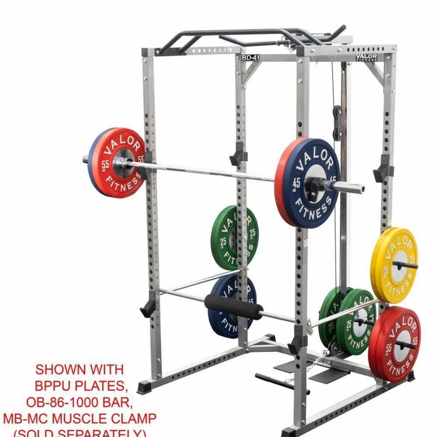 Racks / Rigs * | Valor Fitness Bd-41Bl, Power Rack W/ Lat Pull Attachment