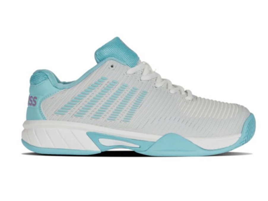 Shoes * | K-Swiss Hypercourt Express 2 Bright White/Angel Blue Junior Shoe