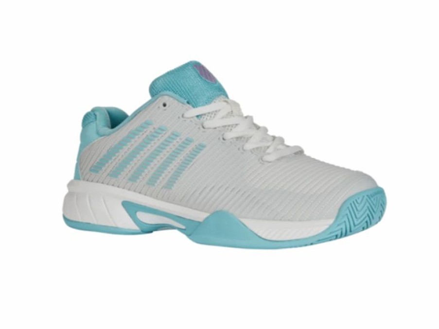 Shoes * | K-Swiss Hypercourt Express 2 Bright White/Angel Blue Junior Shoe