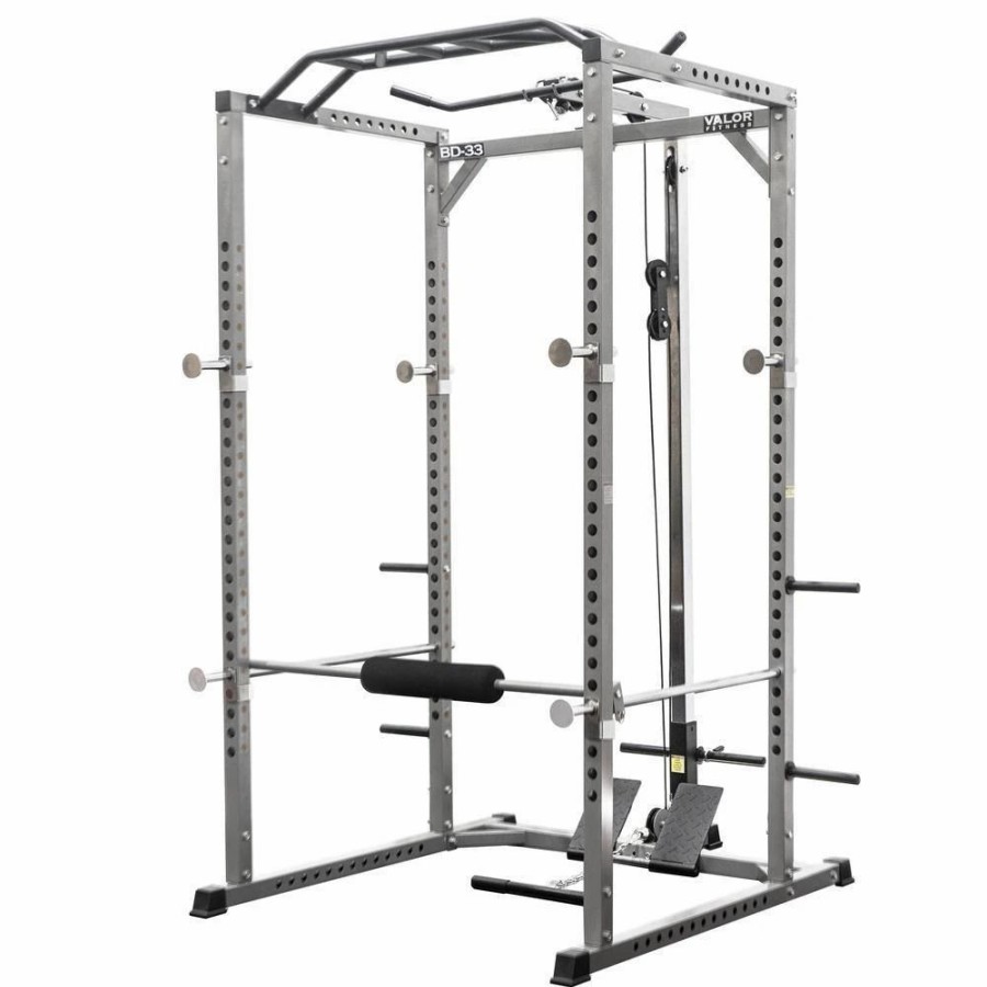 Racks / Rigs * | Valor Fitness Bd-33Bl, Power Rack W/ Lat Pull Attachment