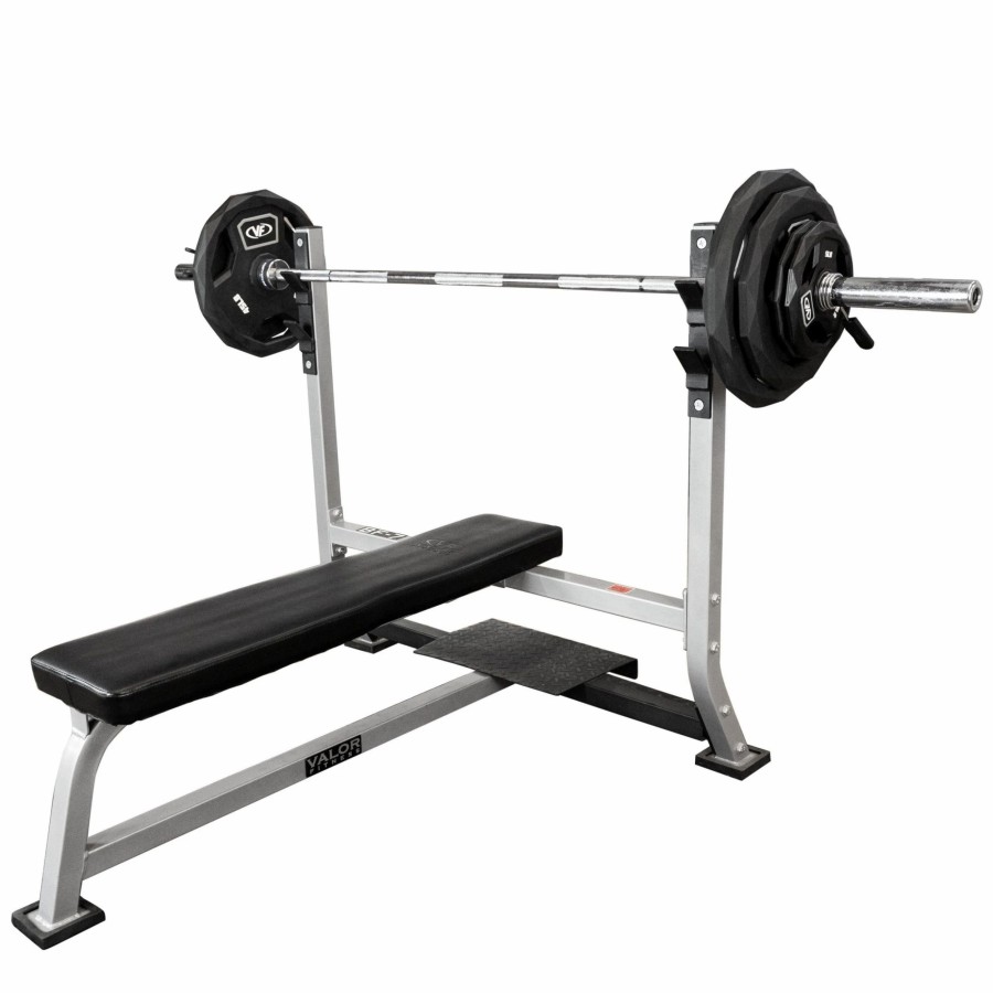 Strength * | Valor Fitness Bf-7B200, Olympic Bench Bundle W/ Barbell & Olympic Plates