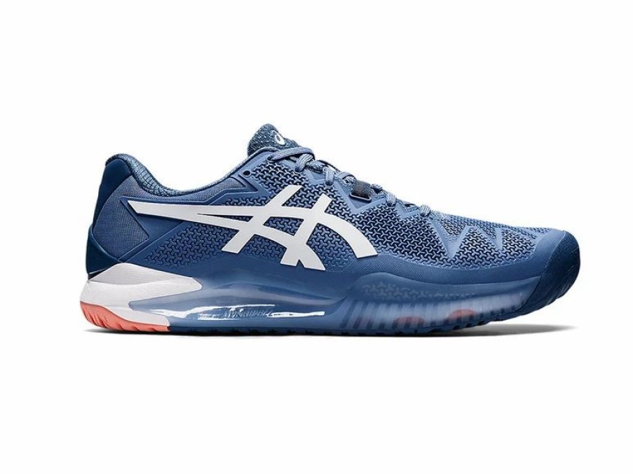 Shoes * | Asics Gel-Resolution 8 Wide Blue Harmony/White Men'S Shoe