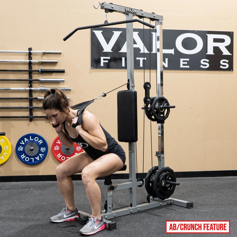 Strength * | Valor Fitness Cb-12, Lat Pull Down, Seated Crunch, Upright Row Machine