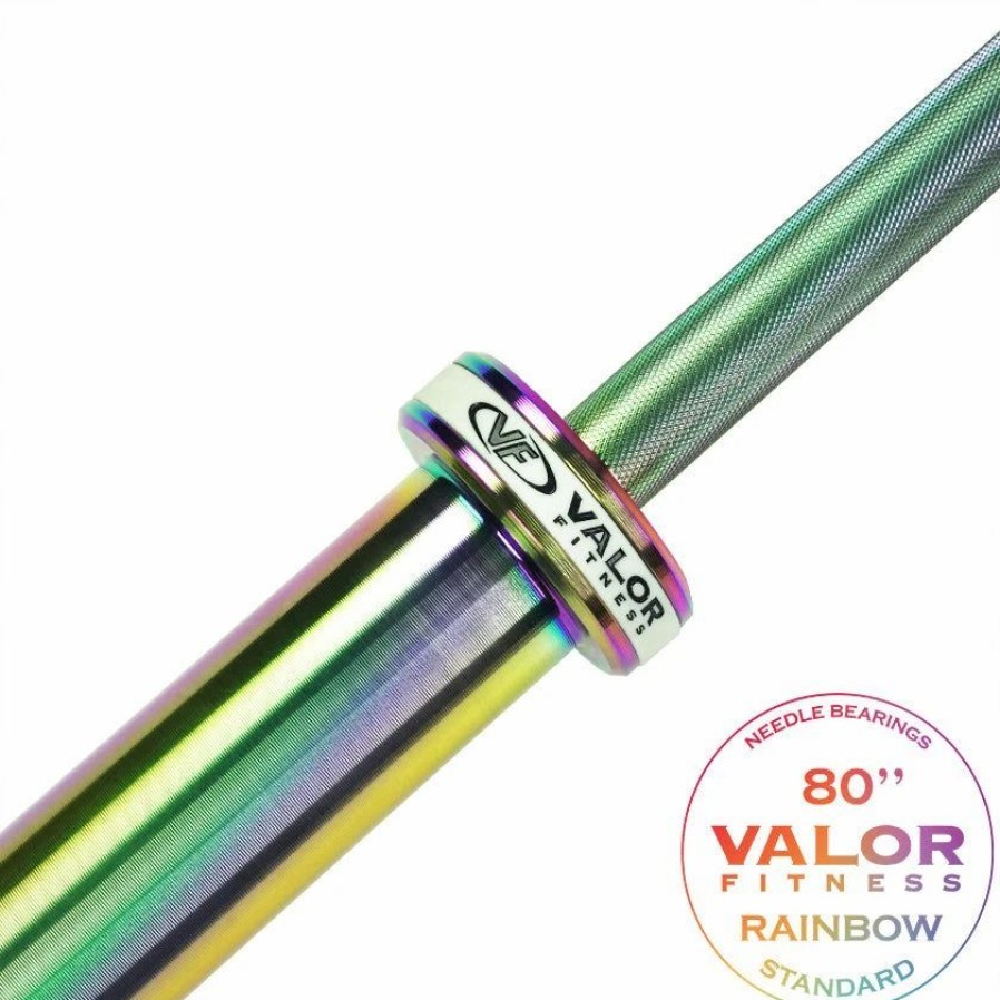 Strength * | Valor Fitness Ob-80W-Rnbw, Rainbow Titanium Needle Bearing Women'S Barbell